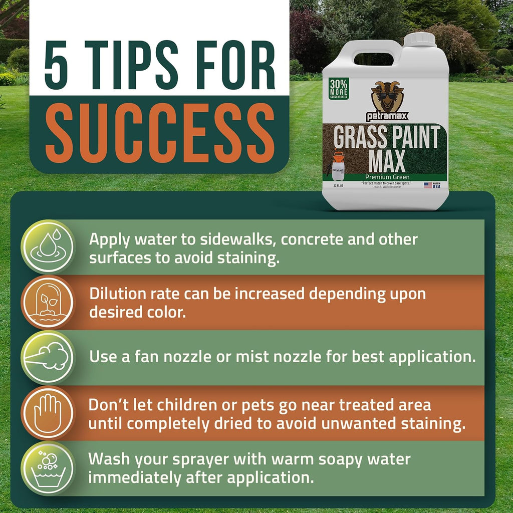 PetraMax Green Grass Paint for Lawn Dye - Maintain Turf or Green Grass, Spray Paint for Lawn & Shrubs Easy Spray, Pairs