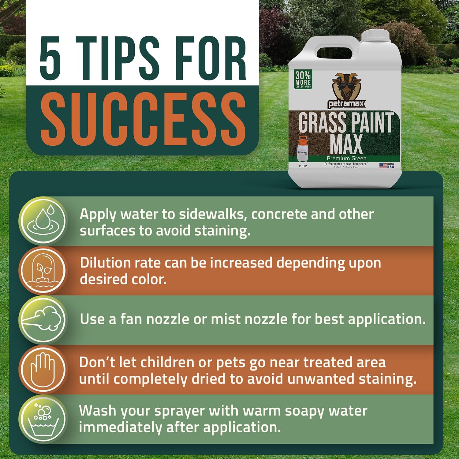 PetraMax Green Grass Paint for Lawn Dye - Maintain Turf or Green Grass, Spray Paint for Lawn & Shrubs Easy Spray, Pairs