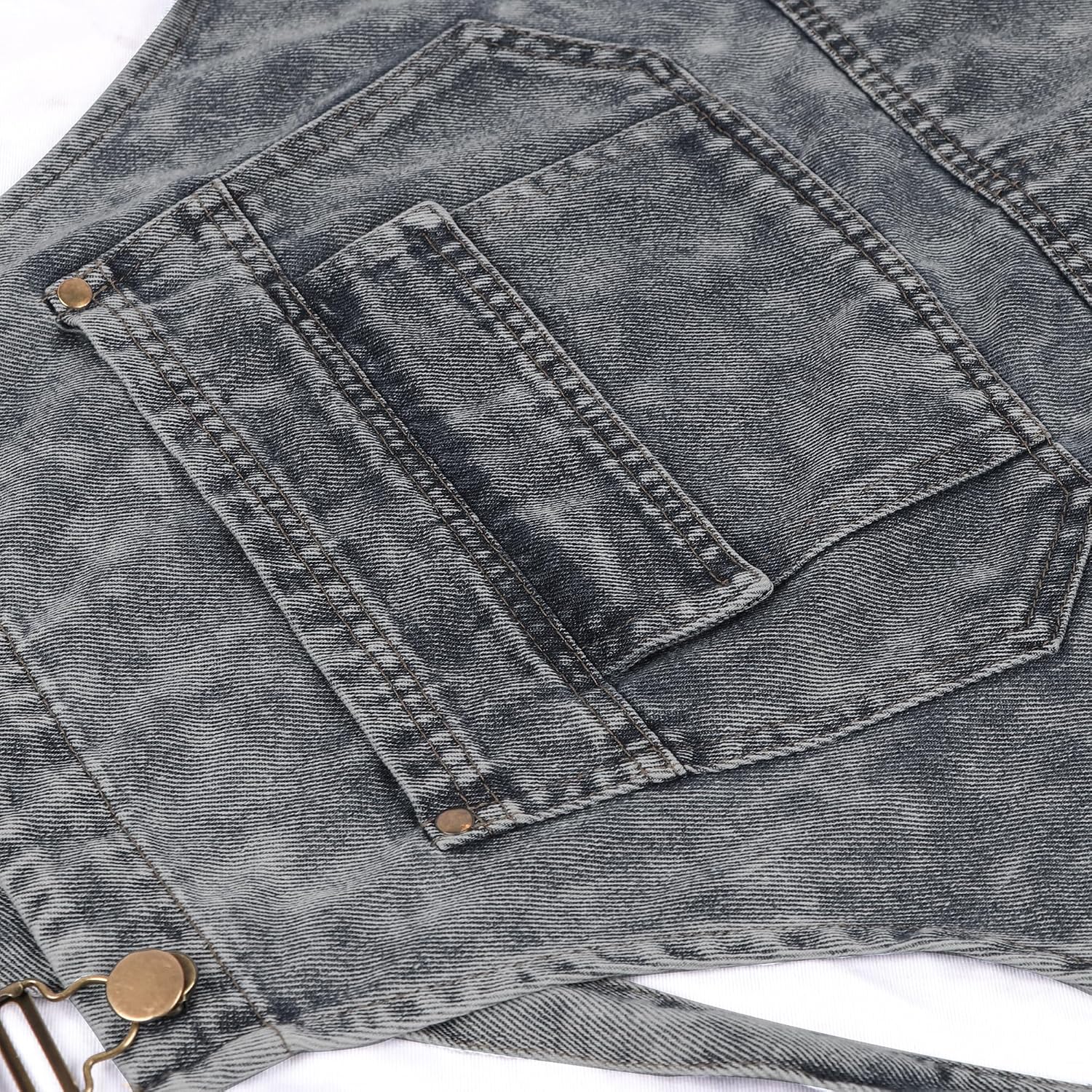Denim Apron with Pockets for Hair Stylist Adjustable Straps Tool Apron Gardening Jean Work