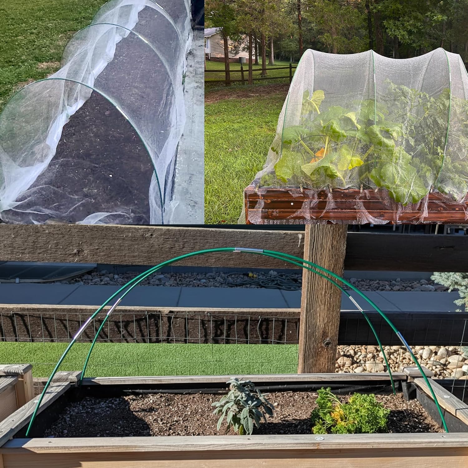 Garden Hoops Kit for Raised Beds, Plant Cover Support Hoops | Row Cover Hoops for Garden Netting, Frost Cloth, DIY