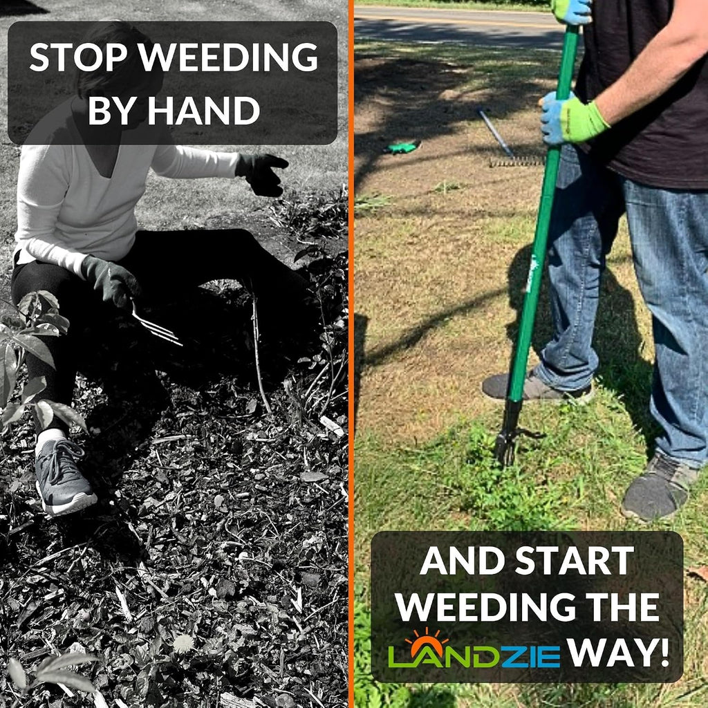 Weeder Weed Puller Tool, 55 Inch Steel Stand Up Weed Puller with Long Handle