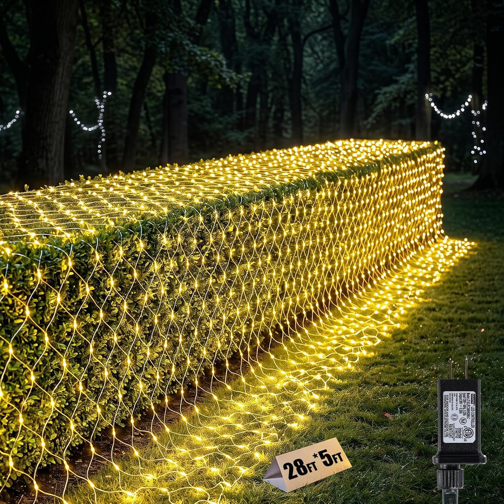 28x5FT Christmas Net Lights Outdoor Plug in with 8 Modes
