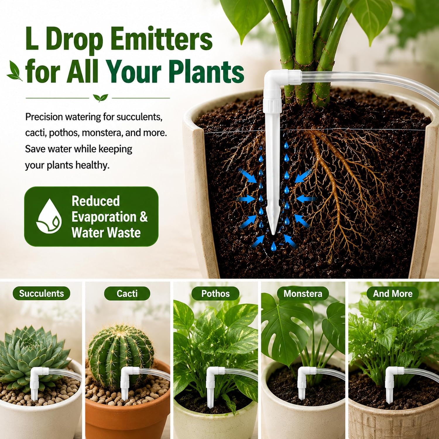 Vacation Plant Watering Devices & Indoor Irrigation Kit, Automatic Drip System with Adjustable Drippers for Indoor