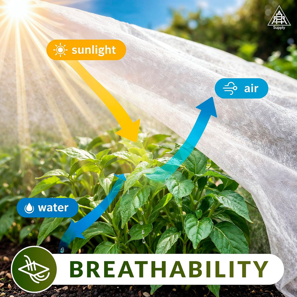 Plant Frost Blanket 10x30 ft, 50 GSM Garden Row Cover Fabric for Freeze Protection, Reusable Winter Plant Cover for
