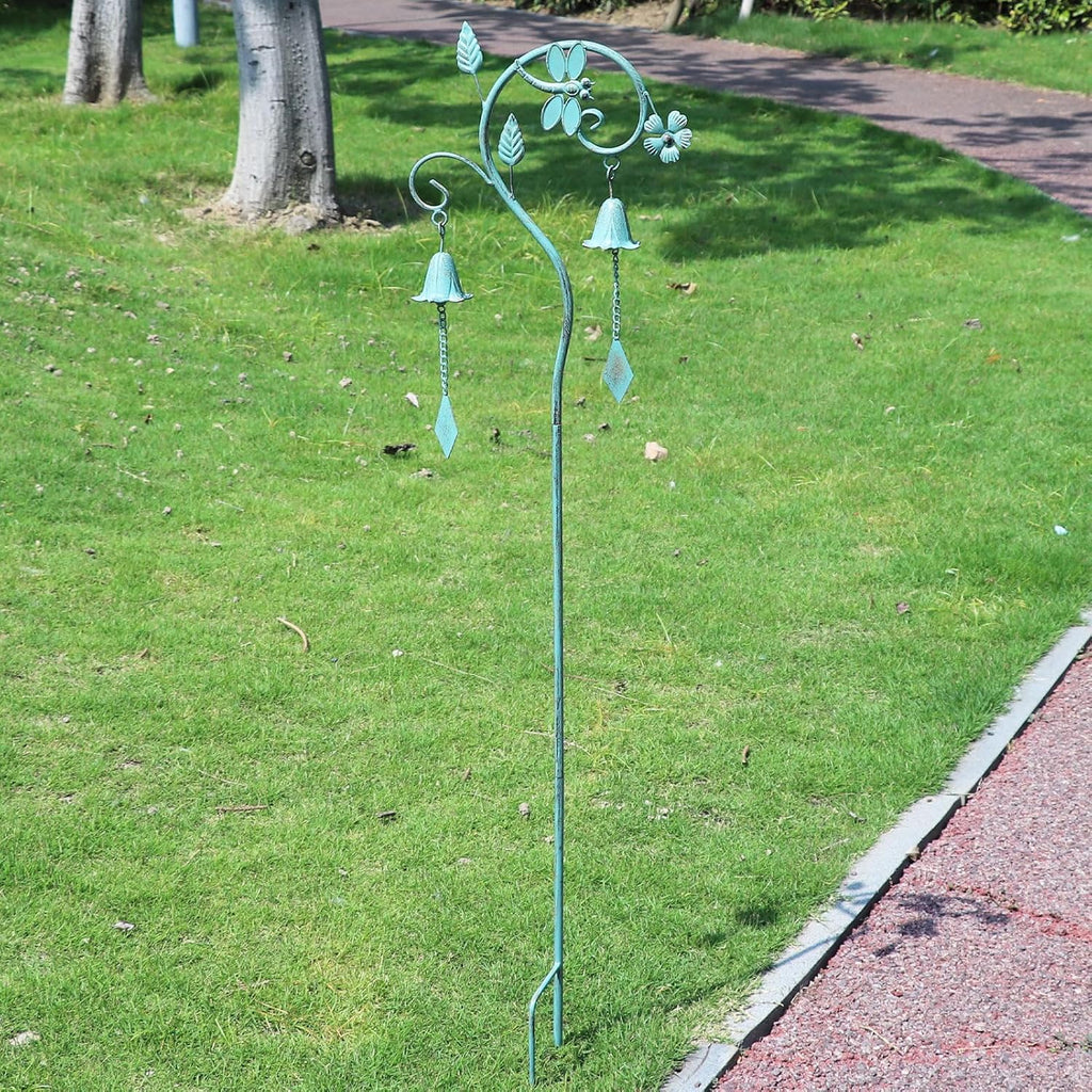 Dragonfly Metal Garden Art,Decorative Garden Stake with Bells for Outside | 46.8"H Dragonfly Garden Decor,Wind Chime