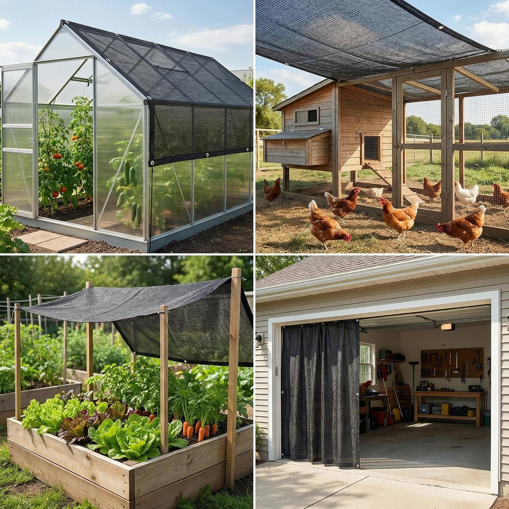 40% Shade Cloth for Garden 10 x 20 FT,50PCS Zip Ties | Durable Breathable HDPE Mesh Sun Shade with Grommets,UV