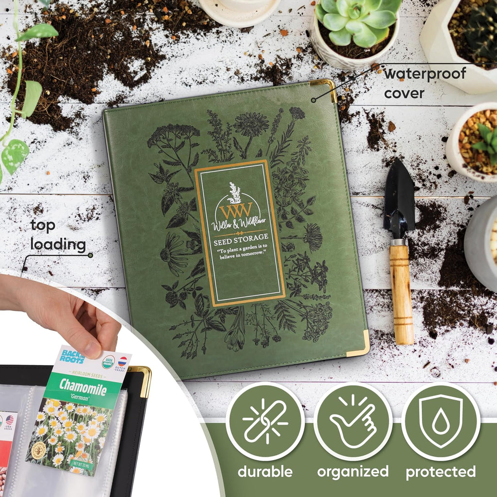 Create-ables Willow and Wildflower Garden Seed Organizer Binder, Seed Storage Organizer, Garden Binder Book for Packet