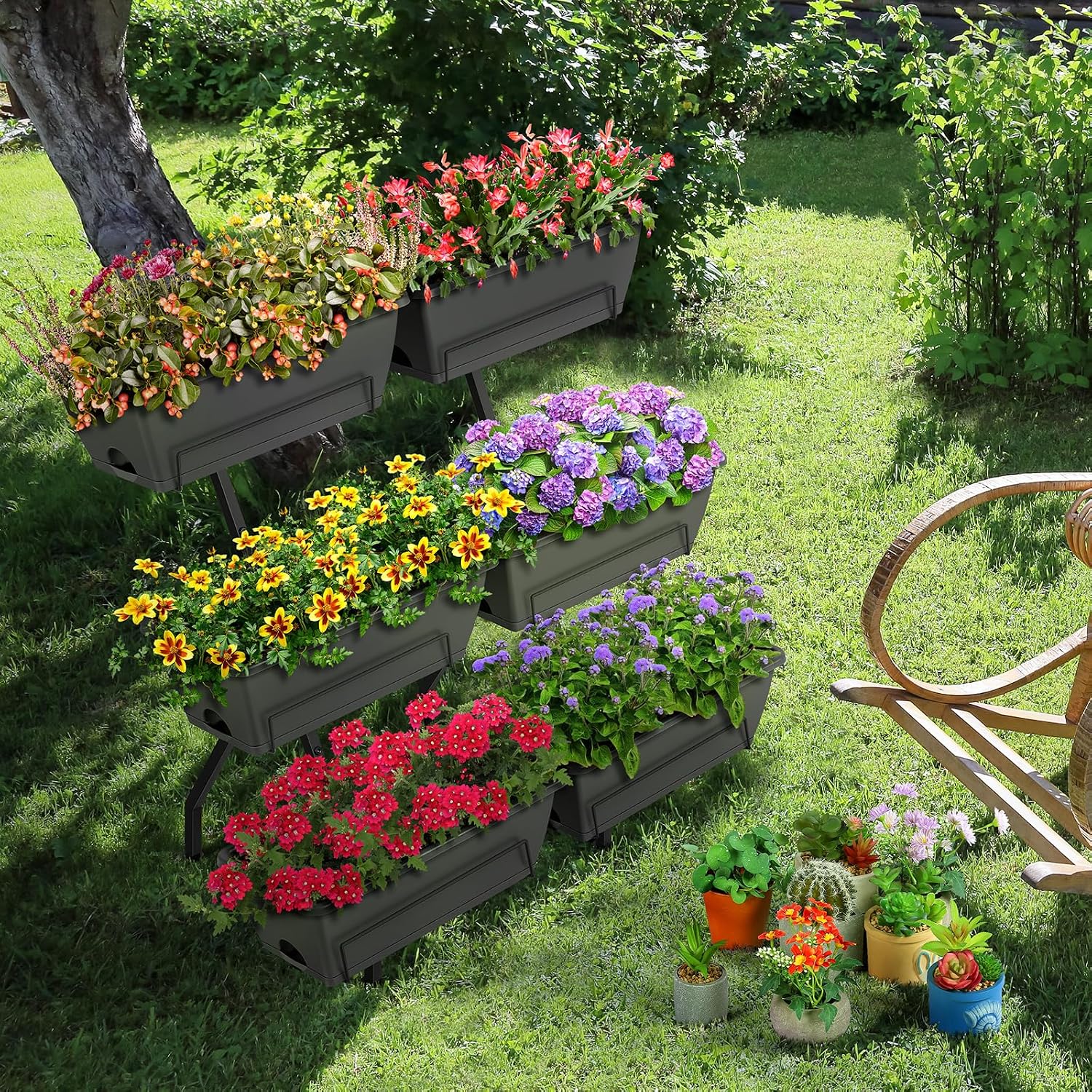 Vertical Raised Garden Bed for Gardening 6 Garden Planter Boxes with Legs | Garden Standing Planter Box with Legs