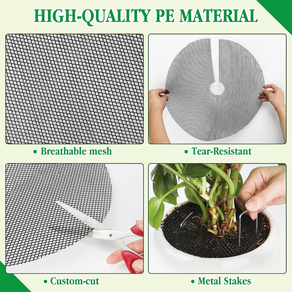10pc 15.7" Plant Pot Grids Cuttable Plant Pot Soil Covers Protectors from Animals-Indoor Plant Pot Soil Guard for