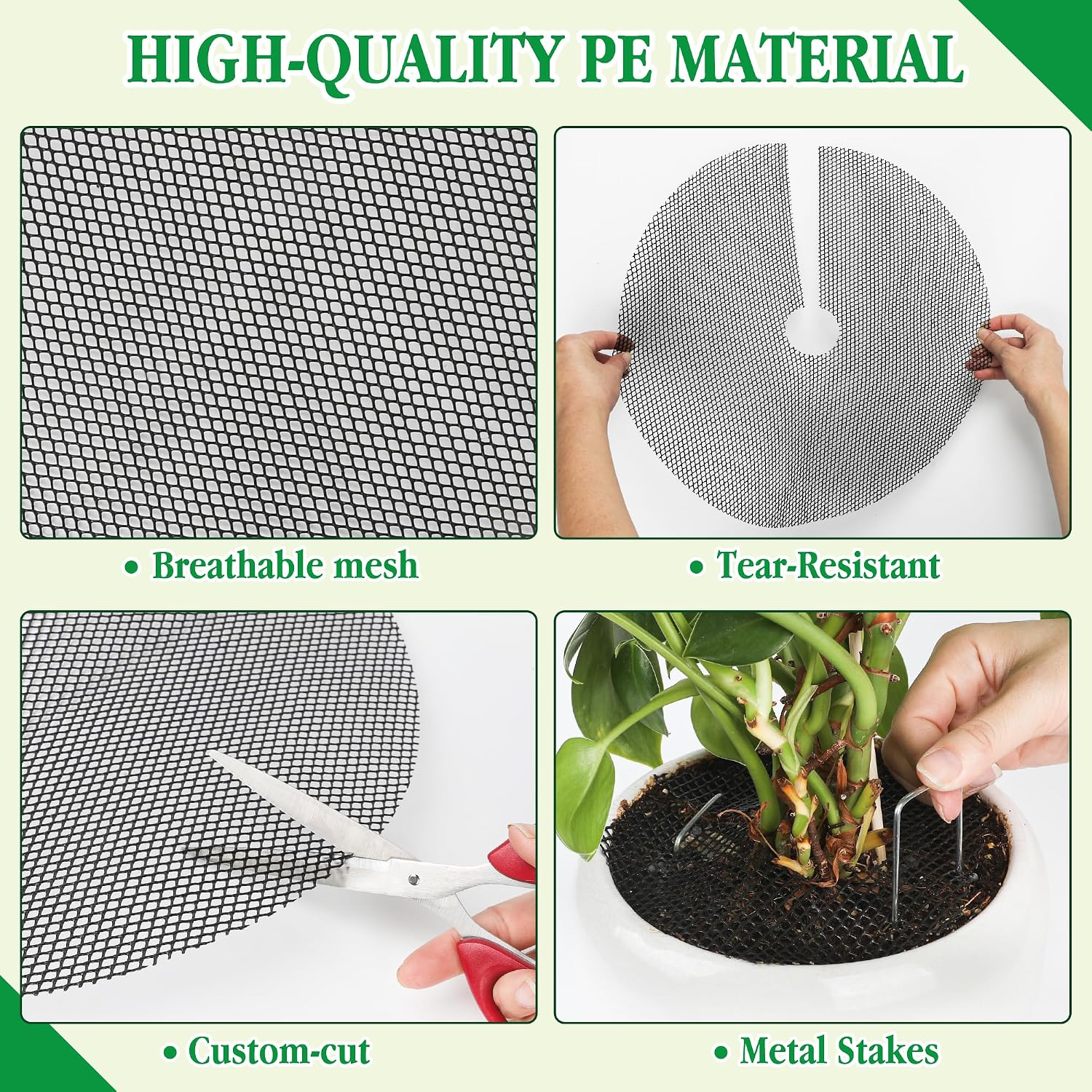 10pc 15.7" Plant Pot Grids Cuttable Plant Pot Soil Covers Protectors from Animals-Indoor Plant Pot Soil Guard for
