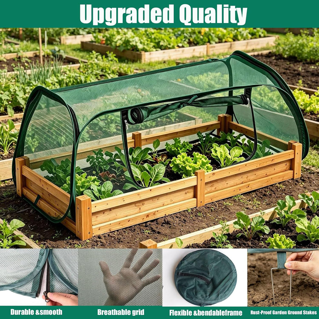 Garden Netting for Raised Beds,Raised Bed Covers,Pop Up Plant Cover | Raised Garden Bed Cover 45"x22"x16"Covers for