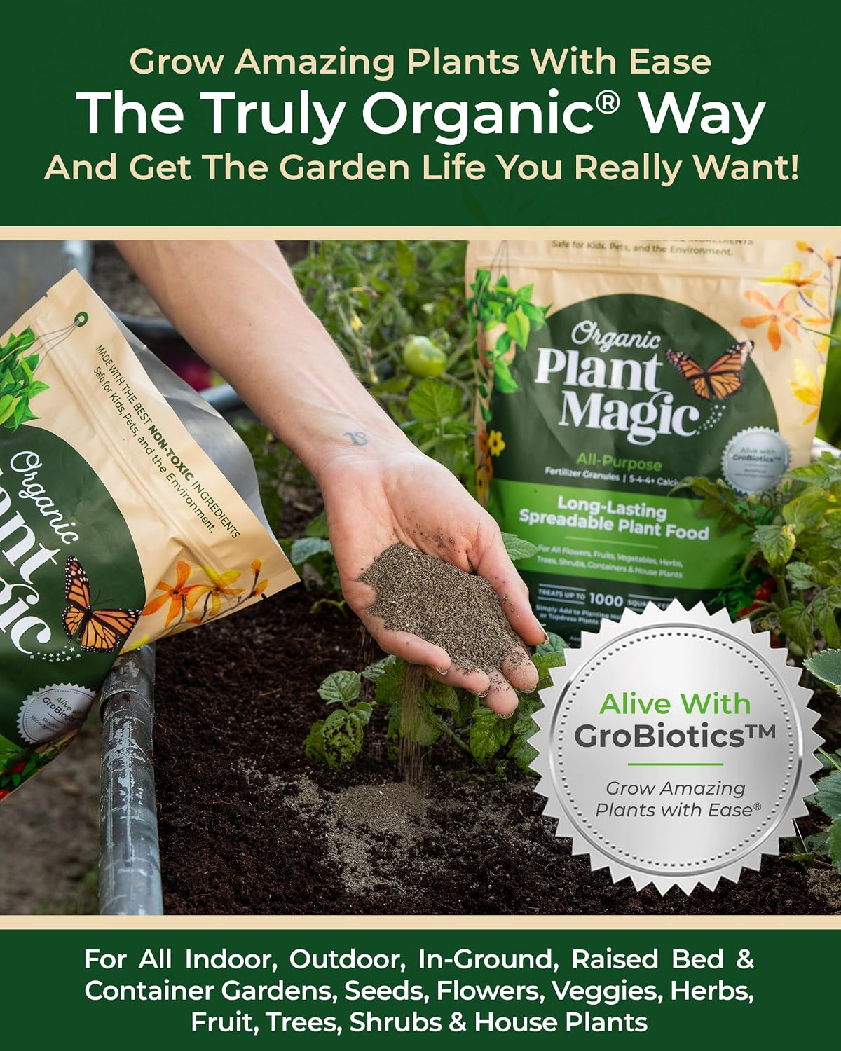 Organic Plant Magic - Truly Organic™ Slow Release Granular Fertilizer : Long-Lasting Plant Food Granules - Indoor &