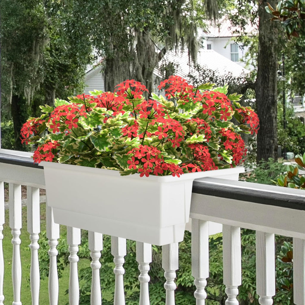Pure Garden Railing Planter - 20.75-Inch Flower Box with Drainage Insert - 6-Gallon Outdoor Planter Box - Deck, Porch