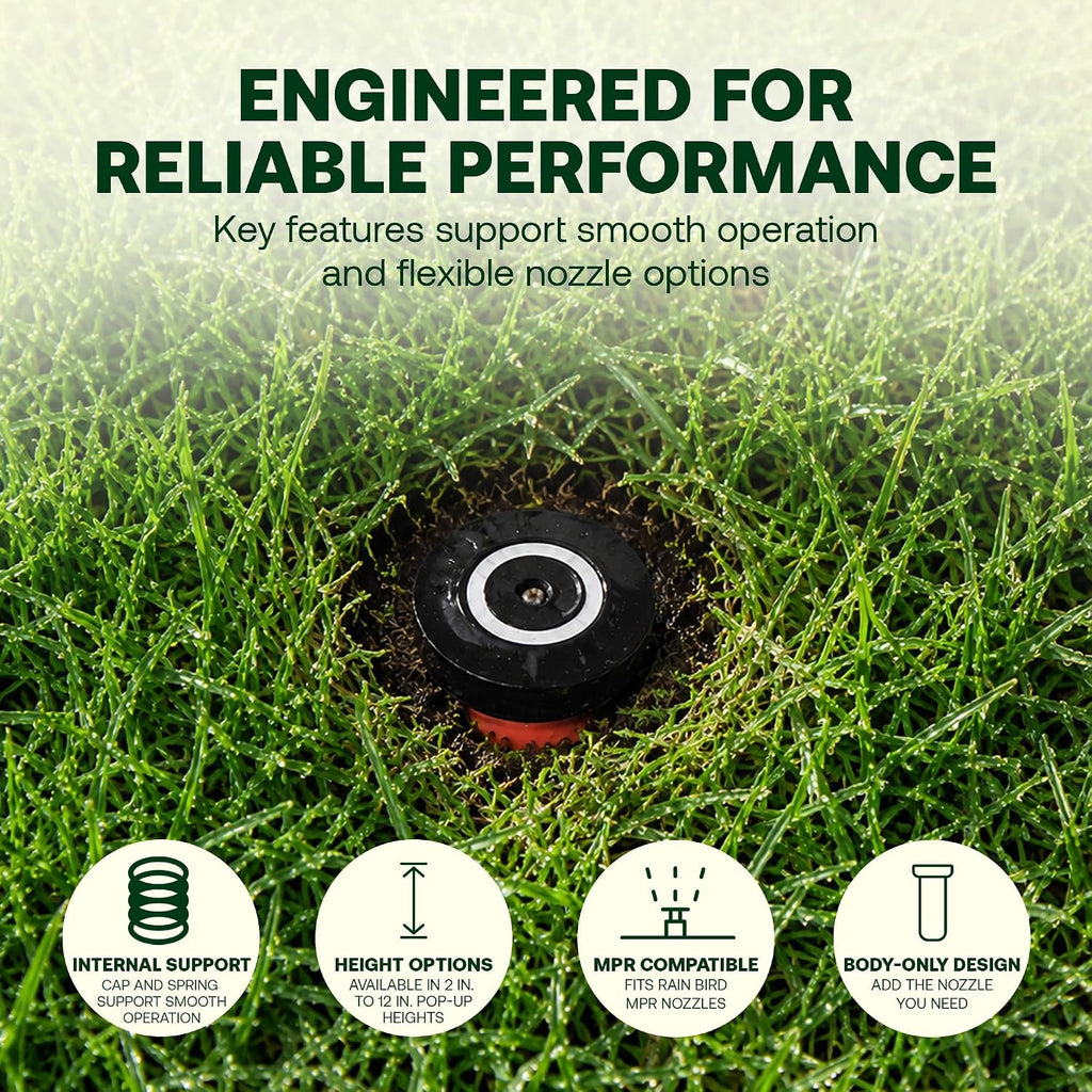 Rain Bird 1804LN 1800 Series Professional Pop-Up Sprinkler Body Only No Nozzle - 10Pack, 4 in Pop Up Irrigation