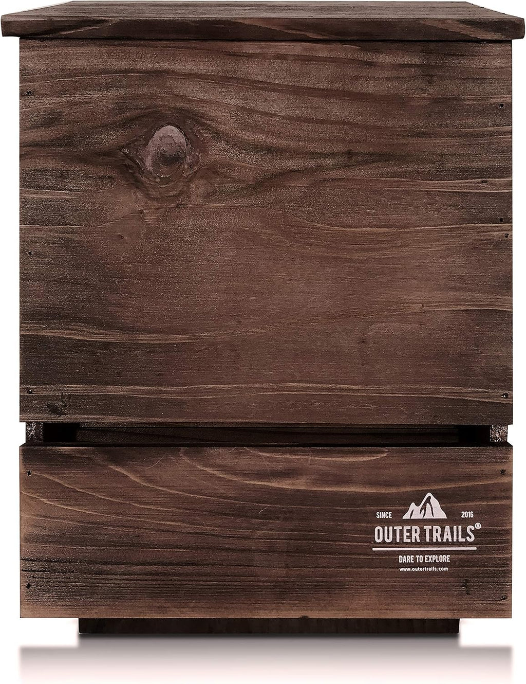 Bat House for Outdoors, Japanese Cedar, 3 Chamber, Brown | Premium Japanese cedar bat house in brown; three grooved