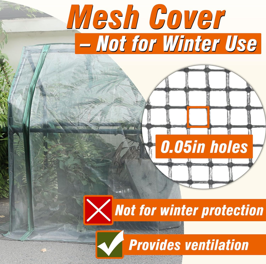 Gardzen Mini Greenhouse with Zipper Mesh Cover 36.2"(L) x36.2(W) x42.5(H) | Steel Frame Portable Outdoor Greenhouse