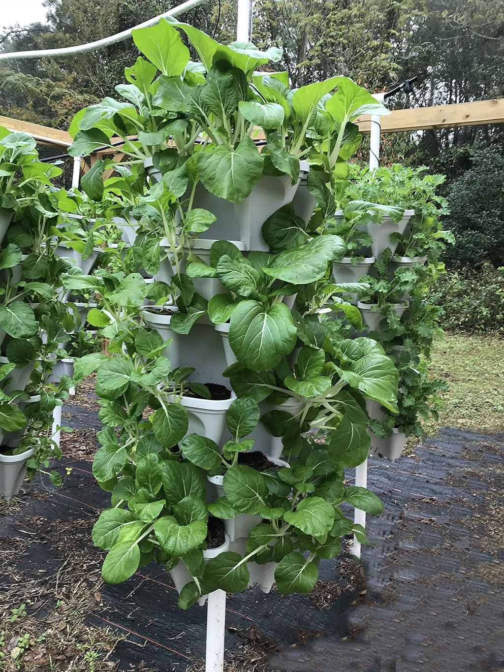 Mr. Stacky 18 inch Large Stackable Planters (Terra-Cotta) Out Door Garden. Vertical Planter. Made USA. Easy to Set up