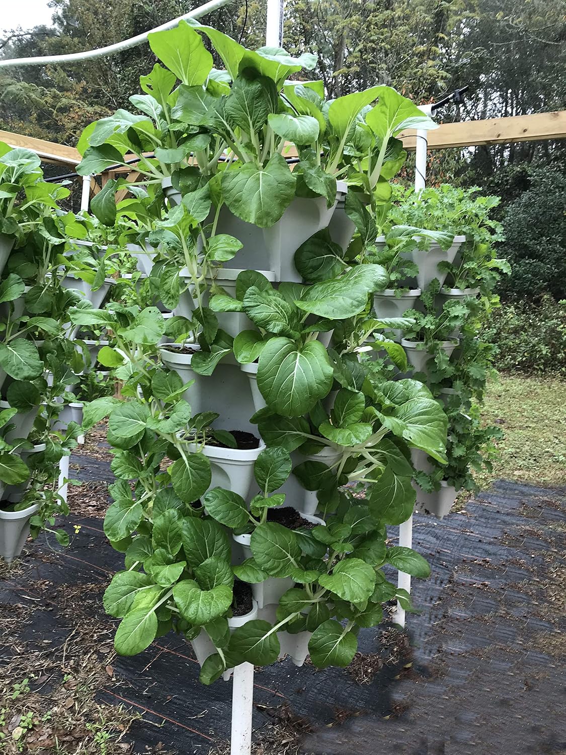 Mr. Stacky 18 inch Large Stackable Planters (Terra-Cotta) Out Door Garden. Vertical Planter. Made USA. Easy to Set up