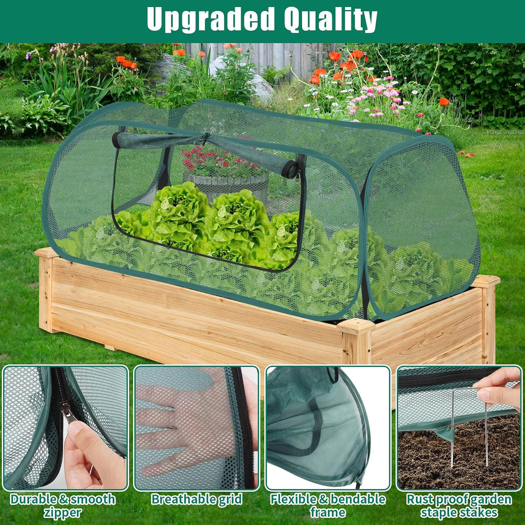2 Pack Raised Bed Garden Covers, Garden Netting, 30% Sunblock, 45"X22"X16" | Pop Up Mesh Plant Covers, Plant Shade