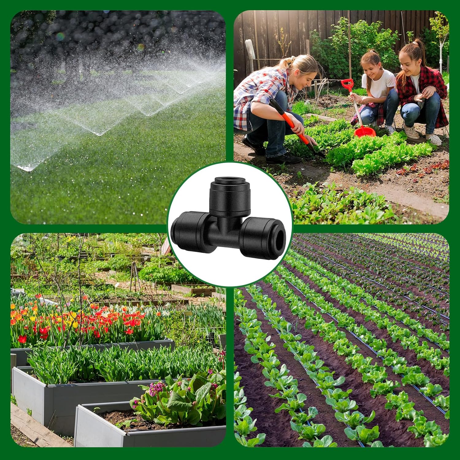 Weysat 50 Pack Quick Connect 1/4" Drip Irrigation Tee Connectors, Universal Fittings for 1/4 Inch Tubing, Leak Free