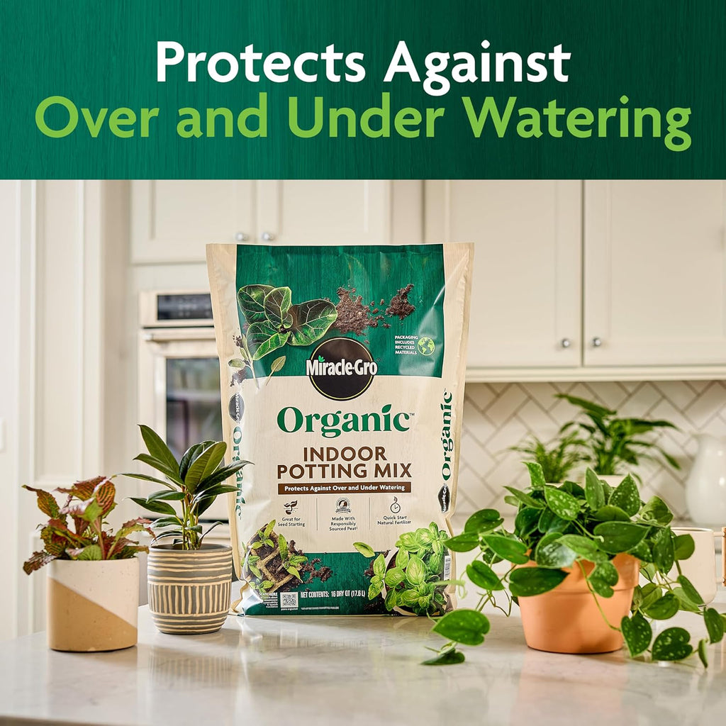 Gro Organic Indoor Potting Mix - Protects Against Over and Under Watering, Planting Soil for Indoor Container Plants