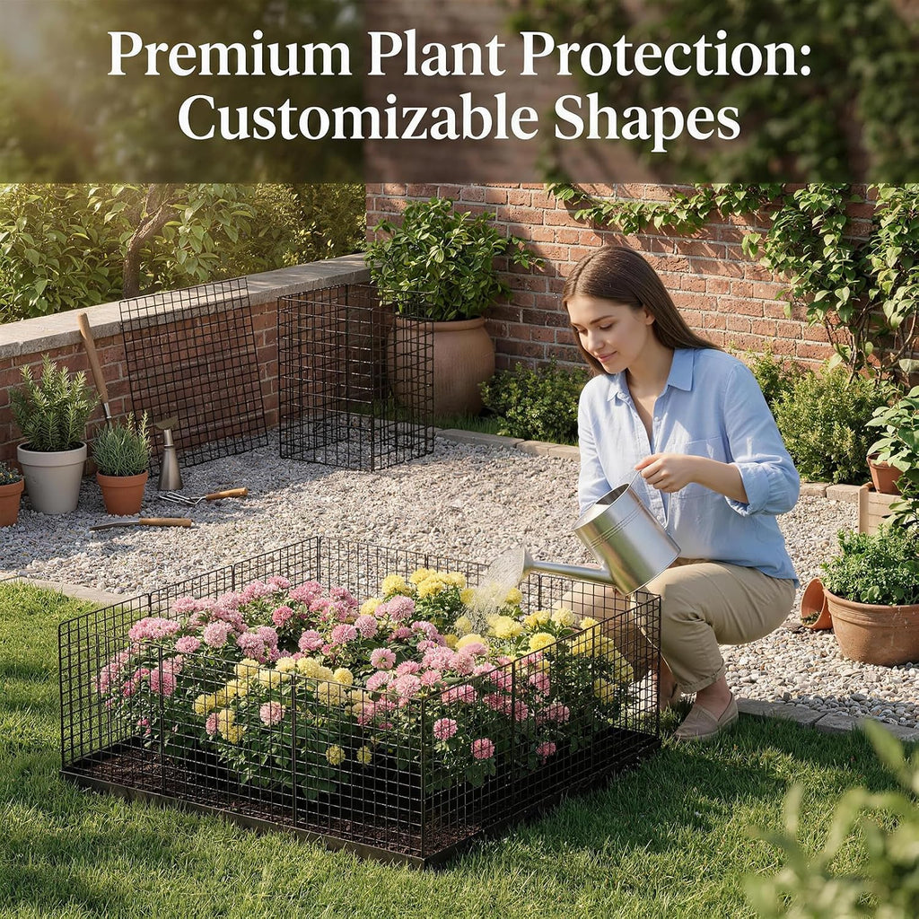 10 Packs Plant Protectors from Animals, 30Pcs 12"x 16" Large Metal Wire Mesh Garden Plant Cages for Outdoor Gardening