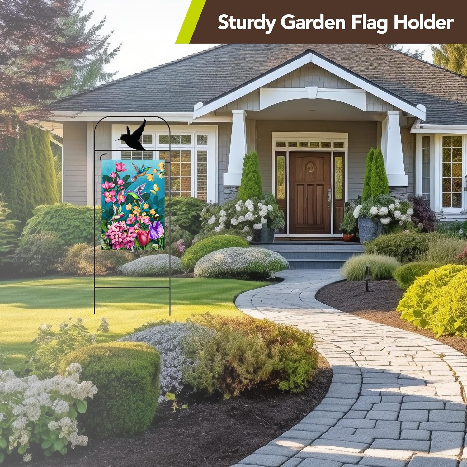Briarwood Lane Wrought Iron Hummingbird Garden Flag Arbor 41x15 Garden Flag Decorative Arbor