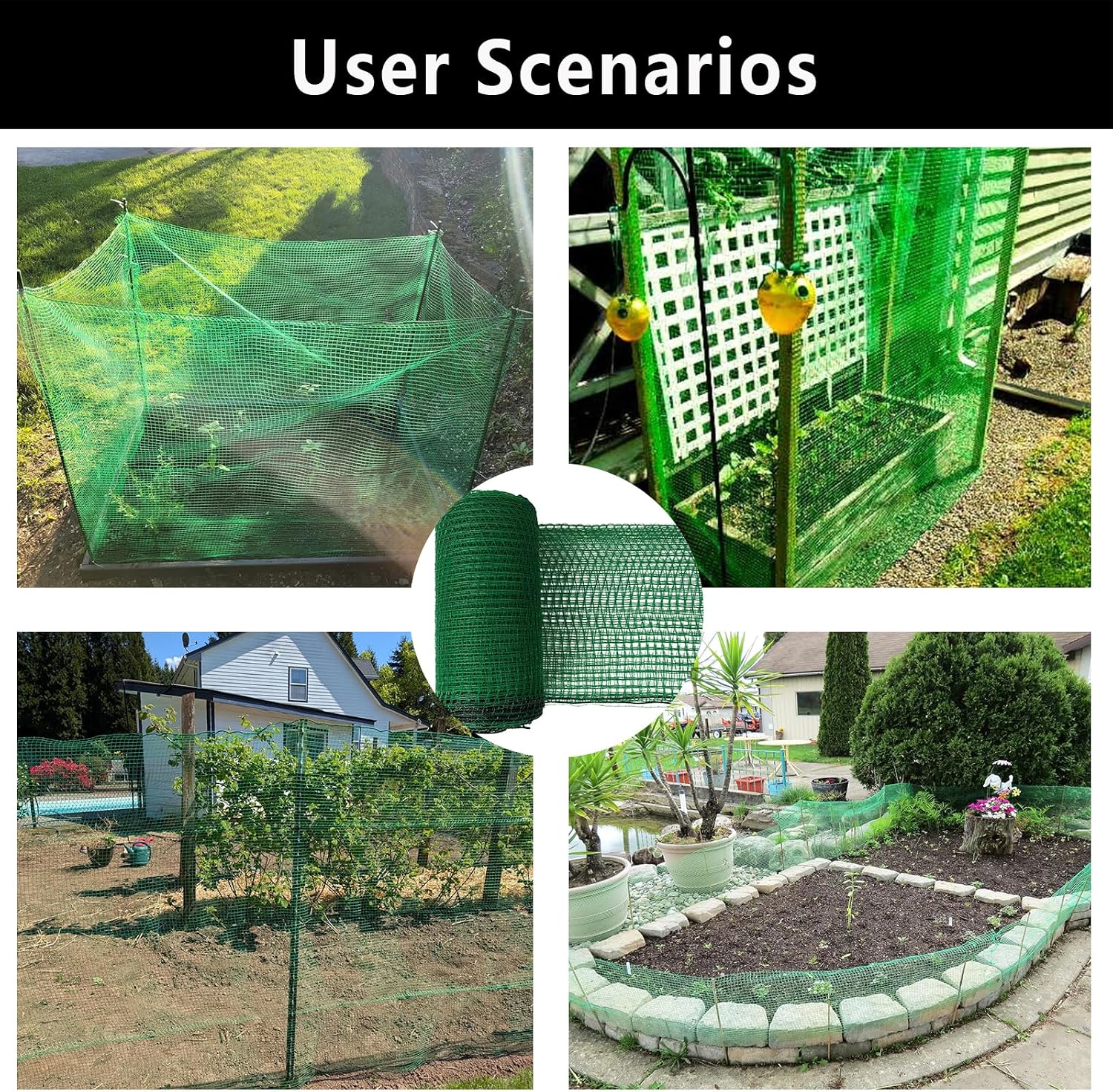 POYEE Deer Fence Netting 5x100ft Plastic Mesh Netting for Garden Protection | Temporary Fence Animal Barrier for