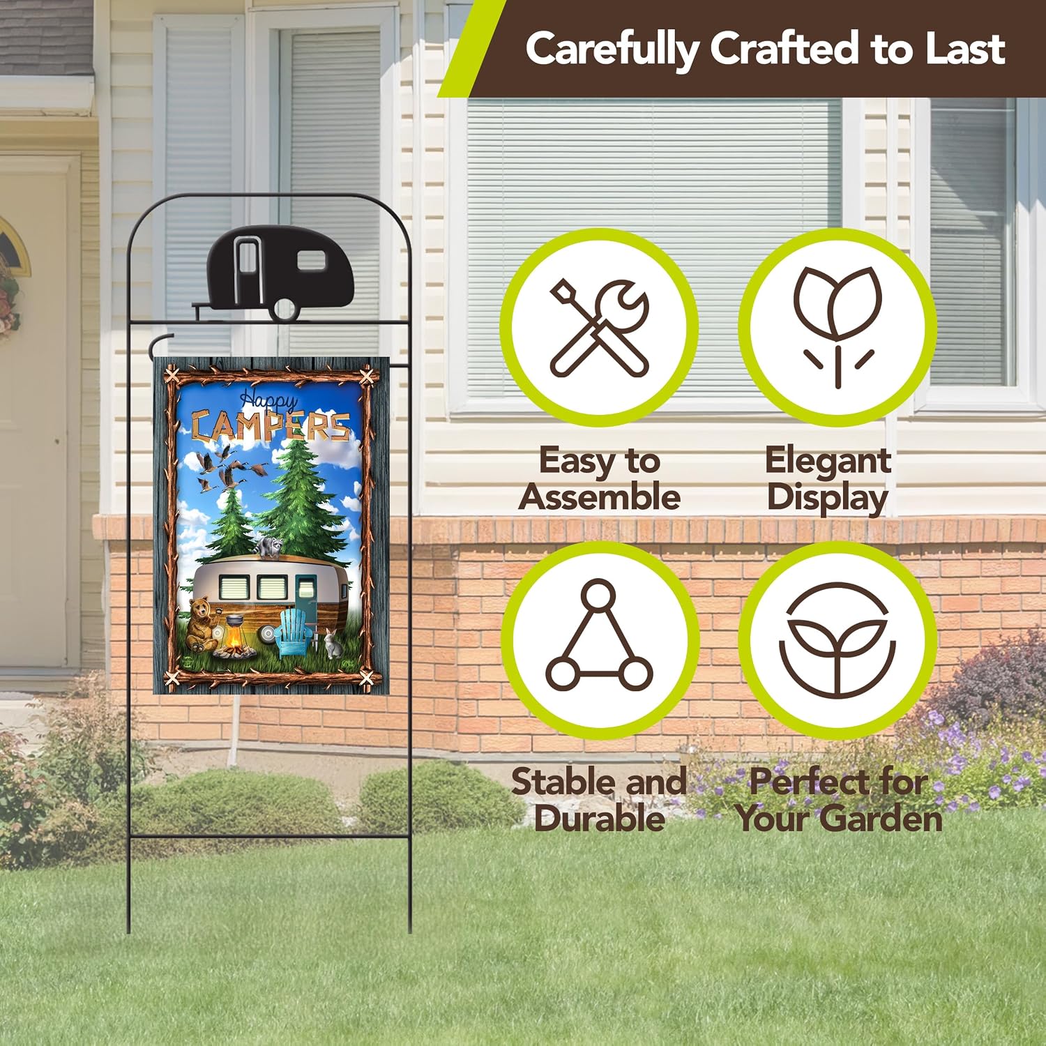 Briarwood Lane Everyday Wrought Iron Camper Garden Flag Arbor 41x15 Garden Flag Decorative Arbor