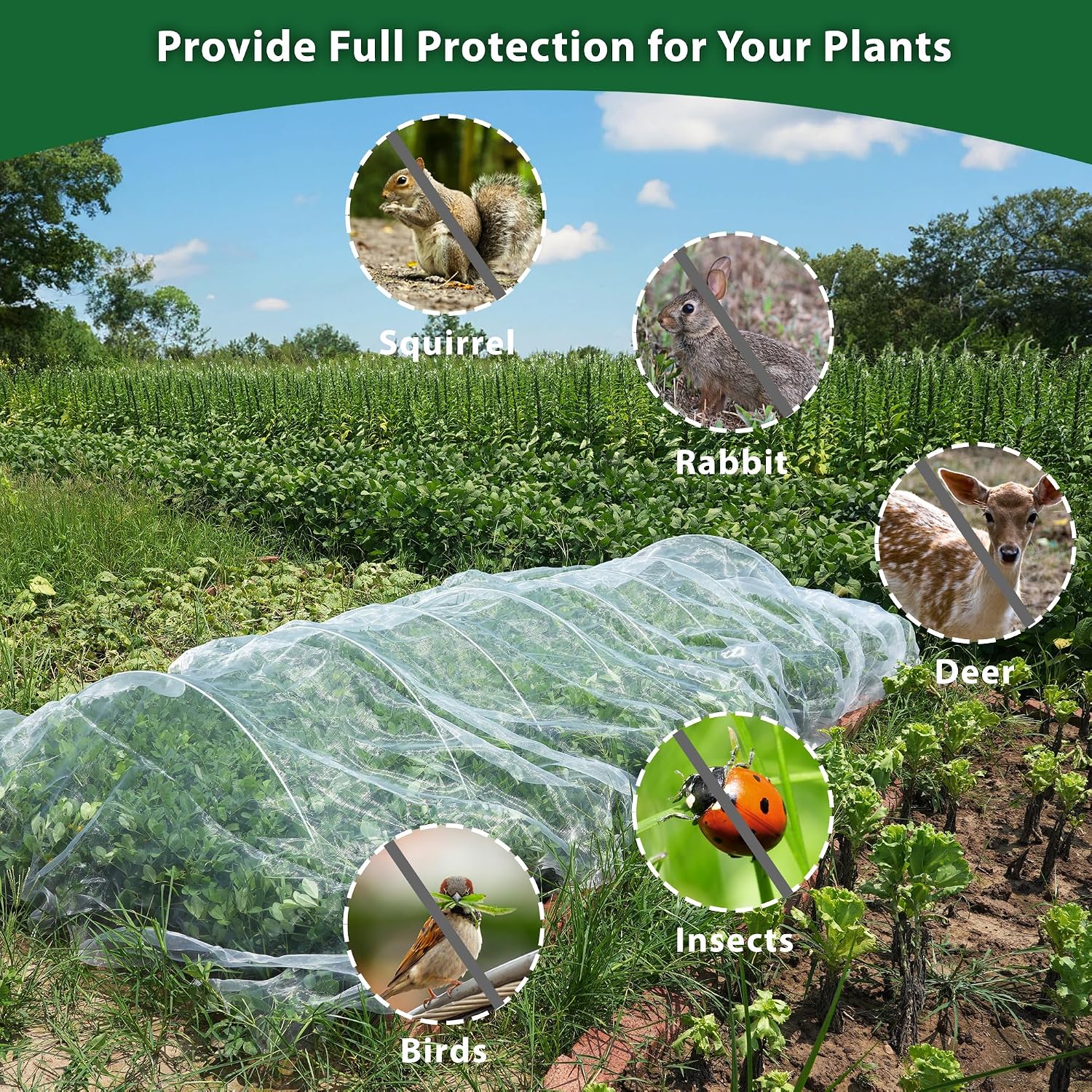 10 * 50FT Ultra Fine Garden Mesh Netting Pest Barrier, White Plant Covers for Outdoor Patio Greenhouse Crops Vegetables