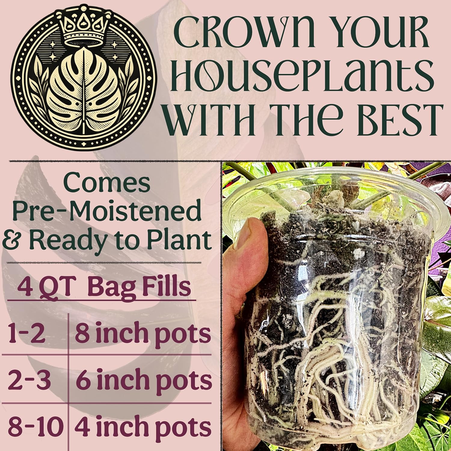 Craft Houseplant Potting Mix, Elite House Plant Soil, Chunky, Well Draining Potting Soil for Indoor Plants, Tropical