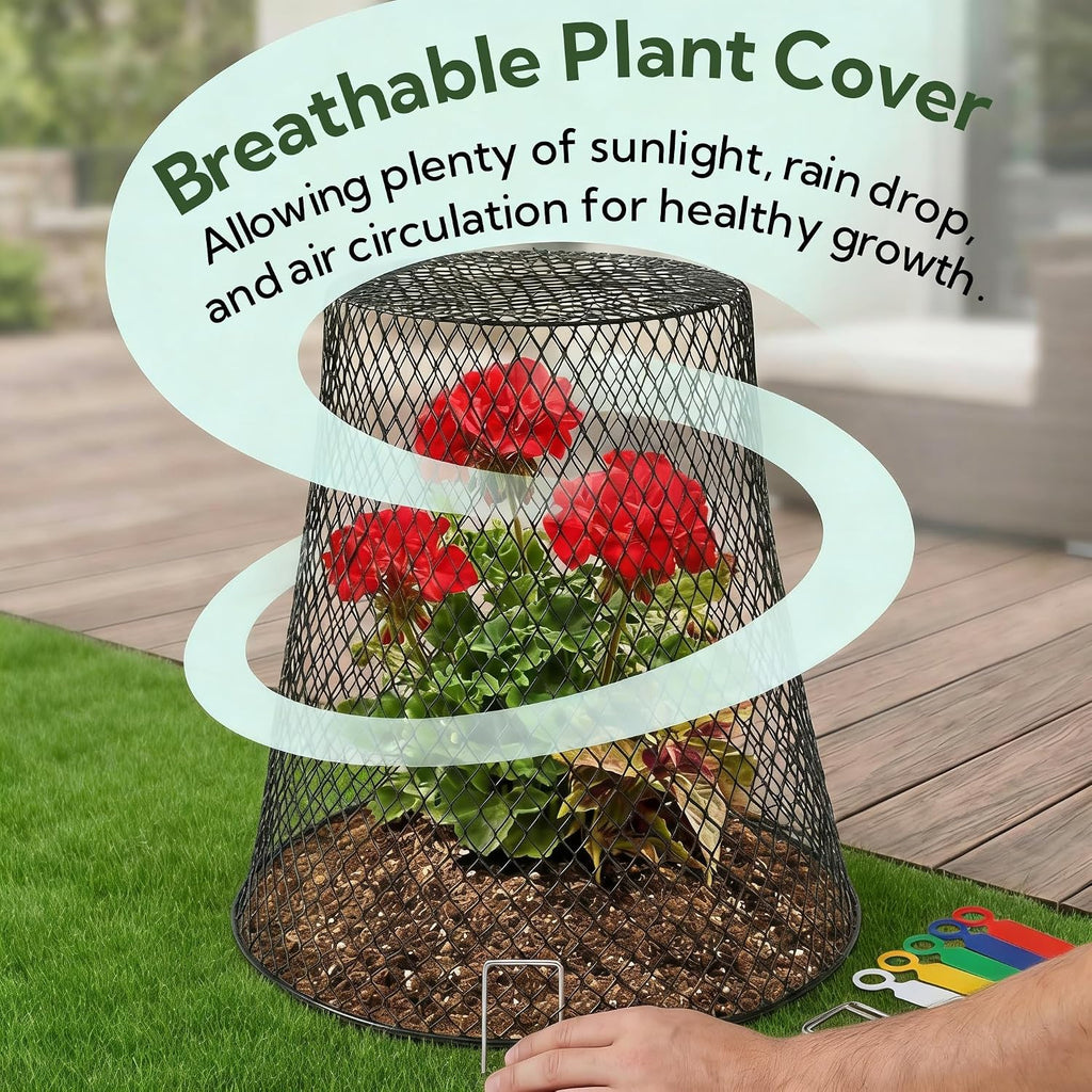 SOUJOY 15 Pcs 12 Inch Large Chicken Wire Cloche Plant Protector Cover, Heavy Duty Metal Garden Plant Protector from