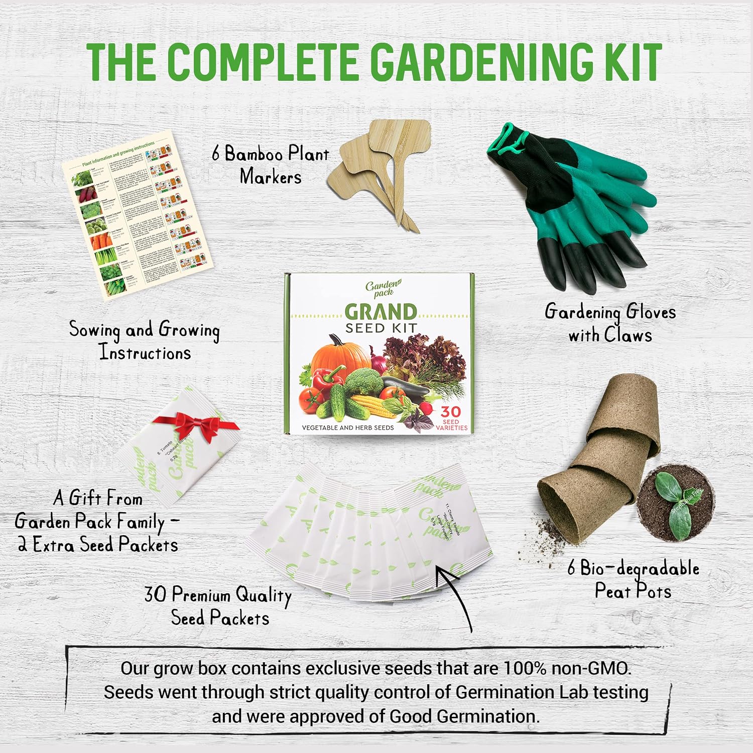 30 Vegetable Seeds Variety Kit - Over 15000 Seeds for Planting Vegetables & Herbs, Premium Garden Seeds Gift Box