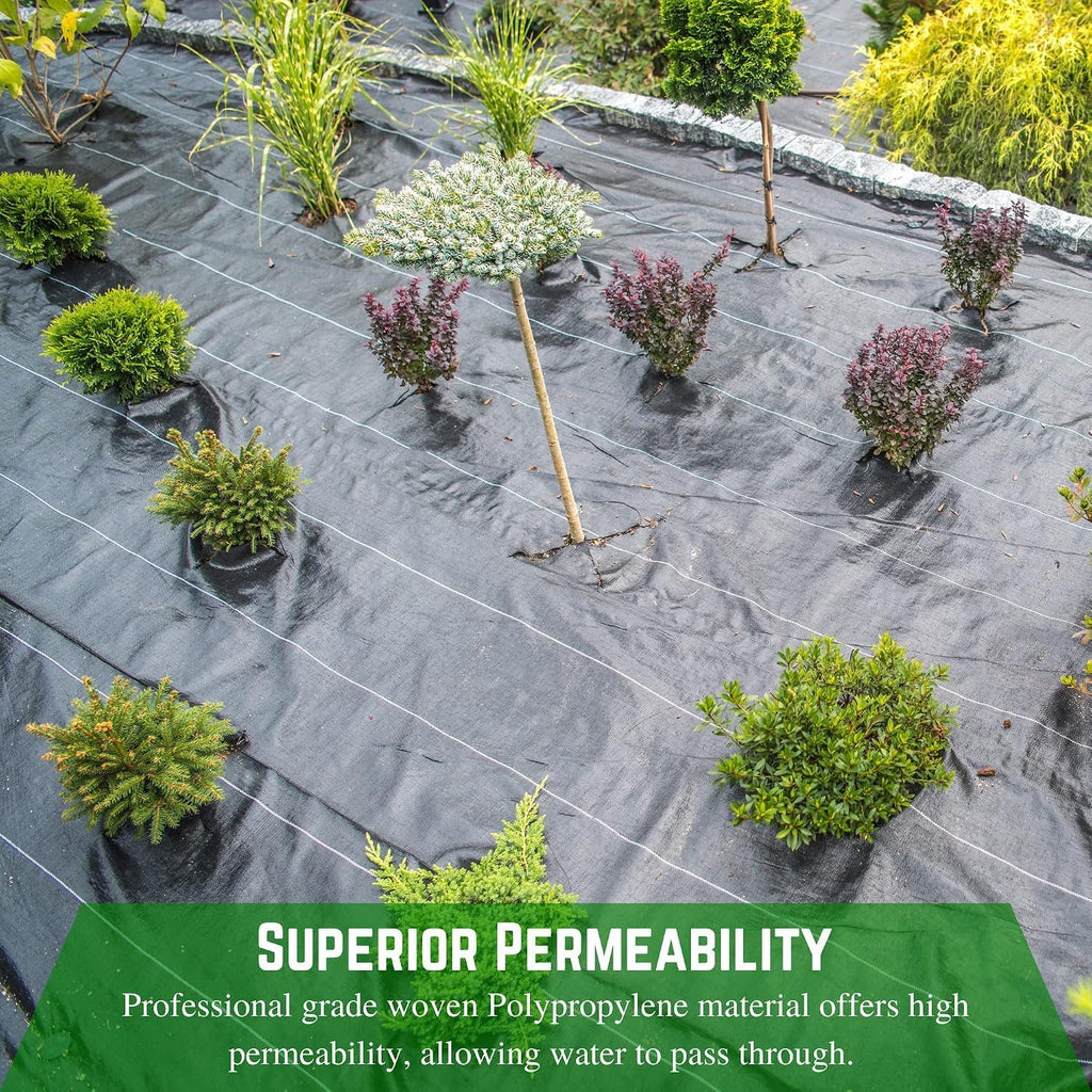 Farm Plastic Supply - 3.2oz Premium Landscape Fabric Heavy Duty - (4' x 300') - Woven Landscaping Fabric, Ground Cover