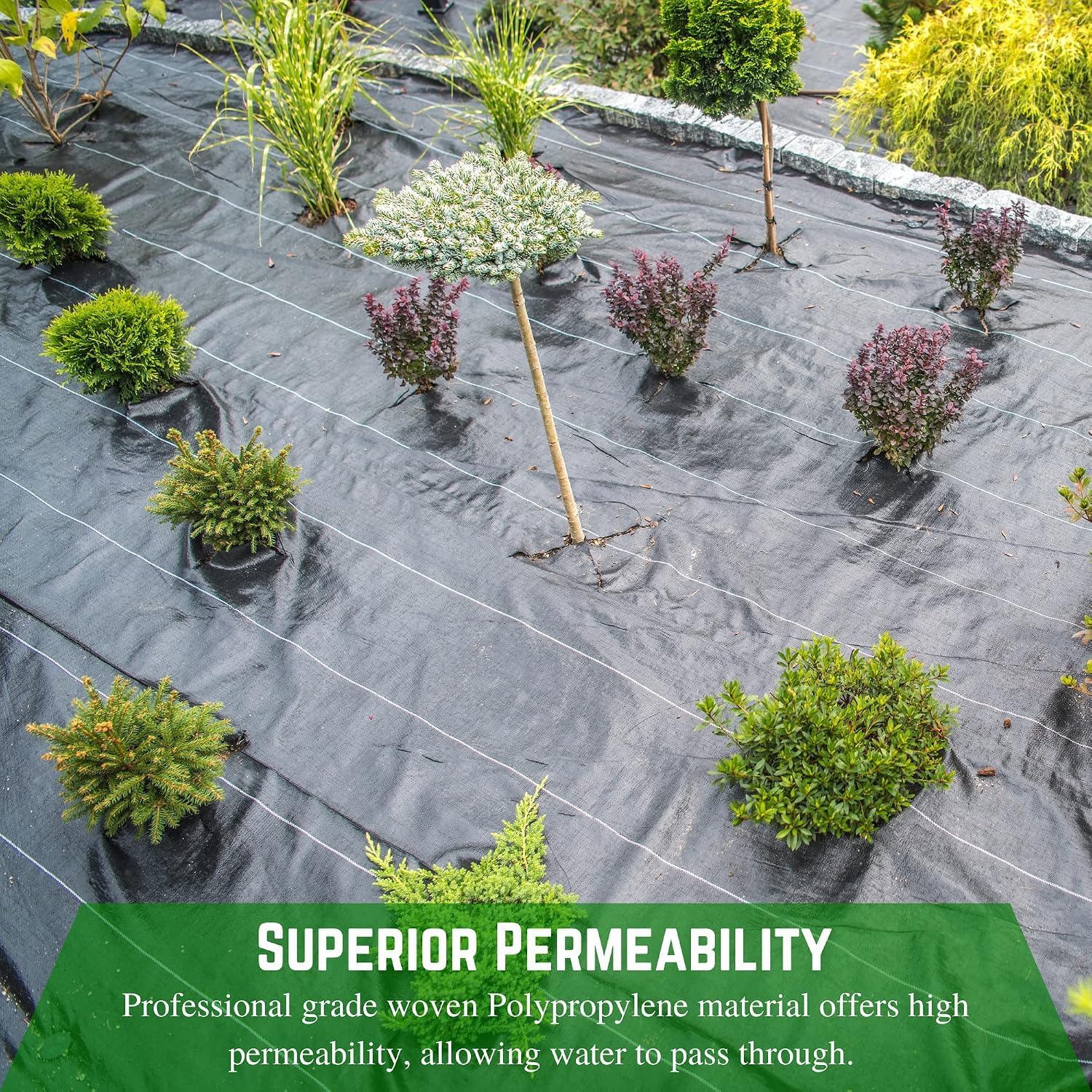 Farm Plastic Supply - 3.2oz Premium Landscape Fabric Heavy Duty - (4' x 300') - Woven Landscaping Fabric, Ground Cover