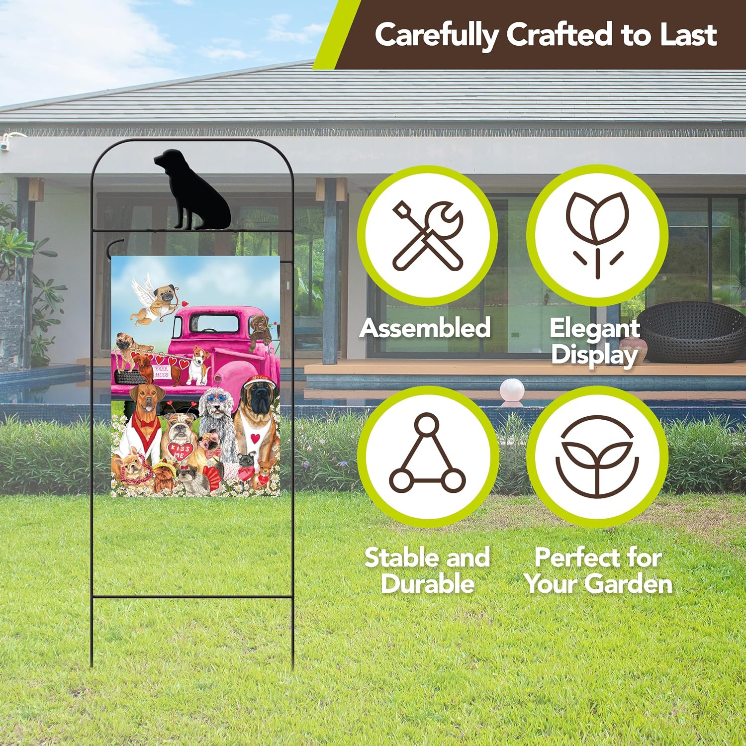 Briarwood Lane Everyday Wrought Iron Dog Garden Flag Arbor 41x15
