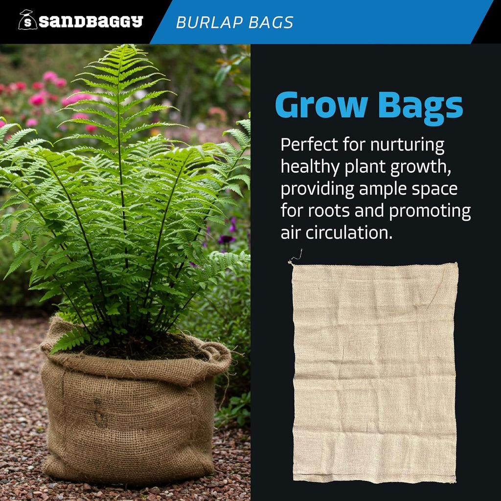 Sandbaggy 36" x 48" Extra Large Burlap Bags - Adult Potato Sack Racing, Grow, Plant Covers - Reusable Grocery Bags