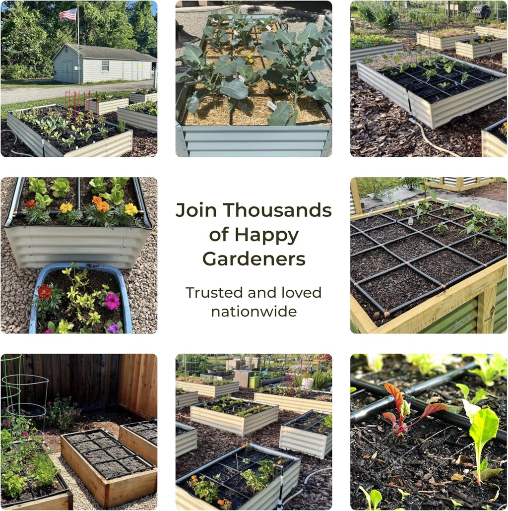 Garden Grid 2x8 | Irrigation System for Garden Bed Watering | Pre-Assembled | 1-Min Setup Raised Bed Irrigation System;