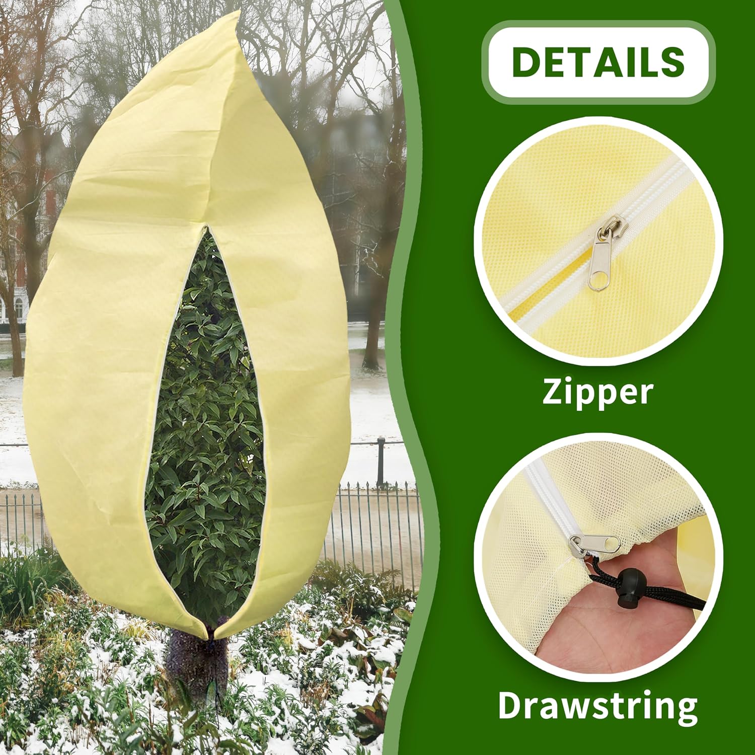 TCBWFY 95x80inches Huge Plant Covers Freeze Protection Frost Cloth for Outdoor Plants,2.82oz/yd² Thickened Winter Tree