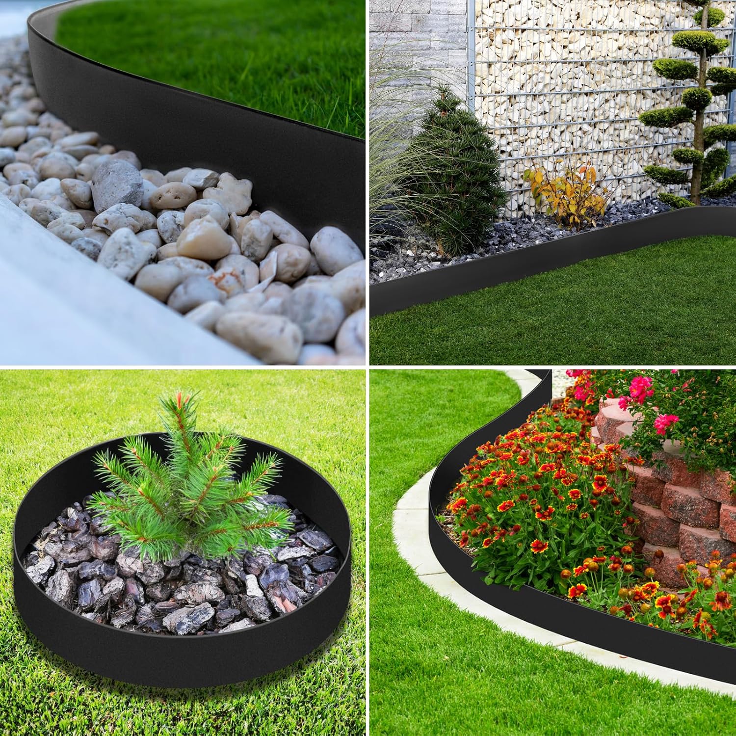 LAVEVE Galvanized Steel Landscape Edging 6-Pack, 40" L x 5" H (20Ft Total) | Hammer-in Metal Garden Edging Border with