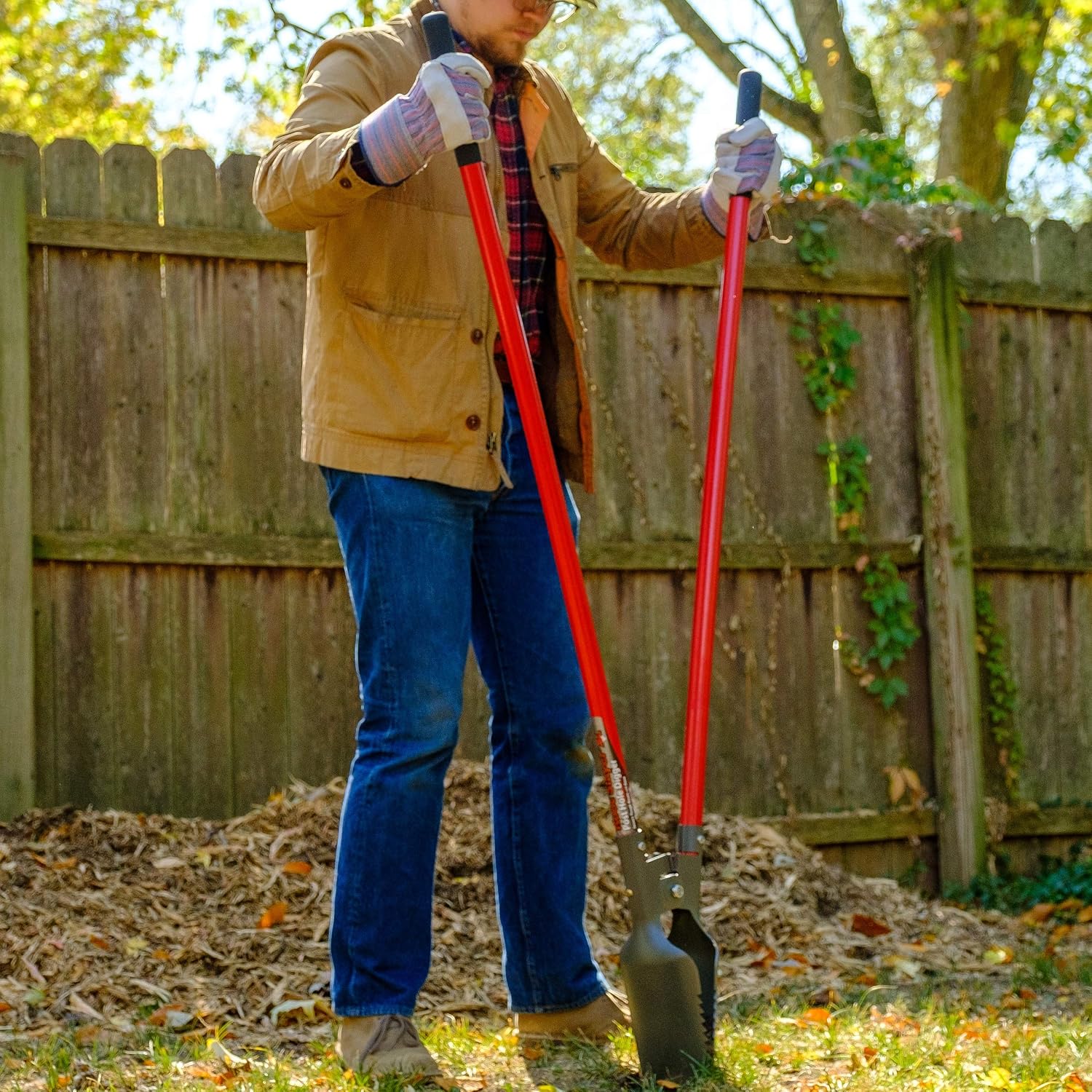 Root Slayer 23411 Post Hole Digger Garden Tool, Red
