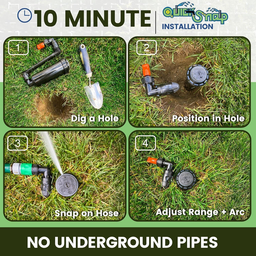 In-Ground 5-Inch Pop-Up Adjustable Sprinkler with Quick Hose Connector, QSK-741