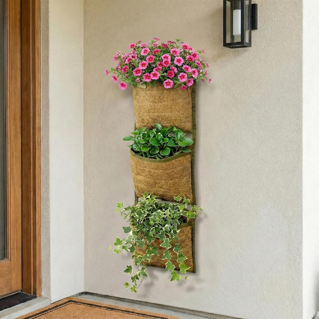 Vertical Garden Planter, 3 Pocket, Living wall Planter, Hanging wall planters for Indoor Plants, Hanging planters for
