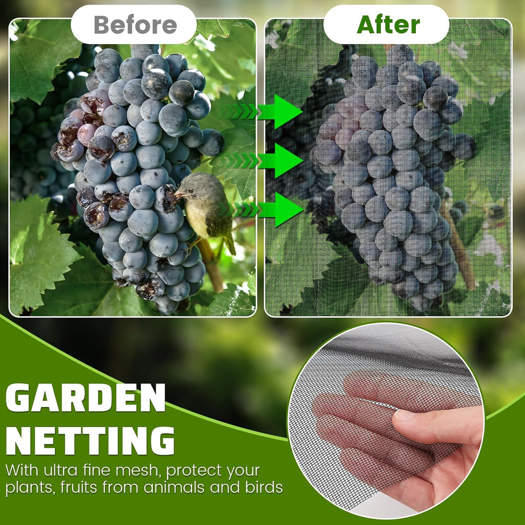 Stronger Garden Mesh Netting, 10 x 20 FT Ultra Fine Nano PP Plant Covers, Small Animals Bird Net Barrier Screen for