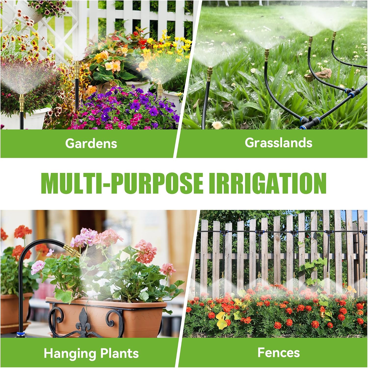 200FT 360° Adjustable Drip Irrigation Kit System for Garden Sprinklers for Yard Garden Watering System with 32 Nozzles