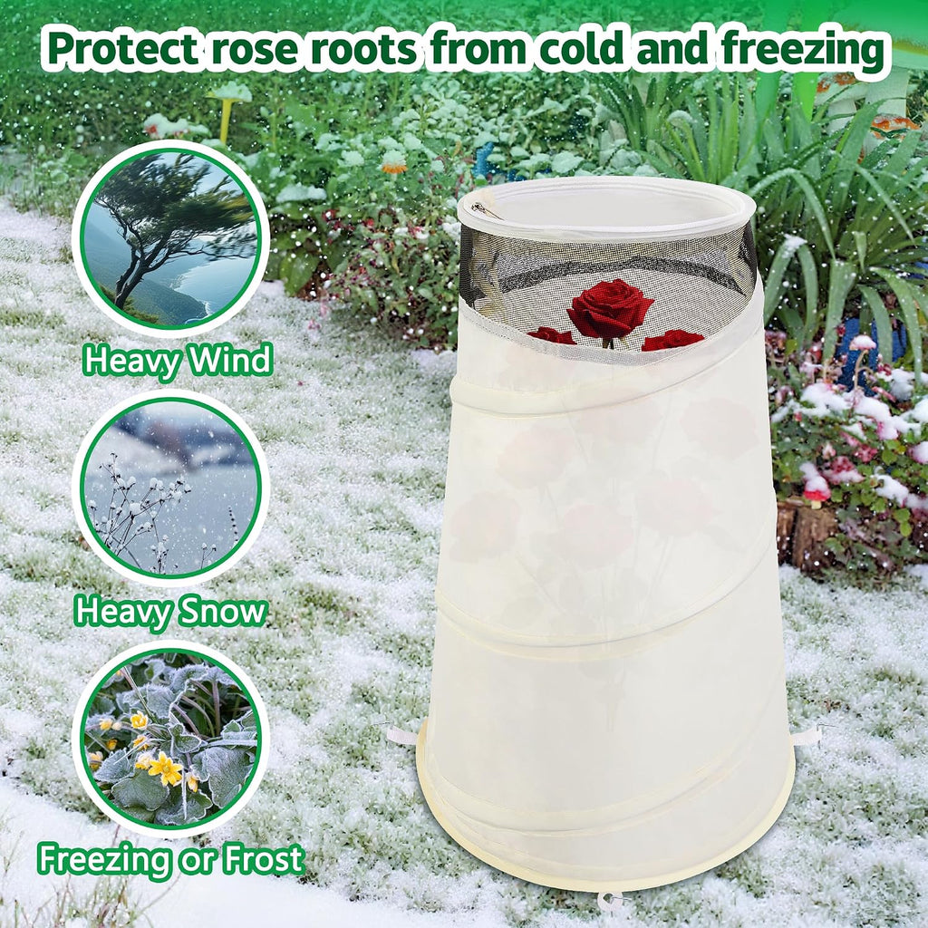 Purple Star 2 Pcs Pop Up Rose Cones for Winter Protection, 20" x 13" x 9" Winter Rose Collars Protective Cover, Freeze