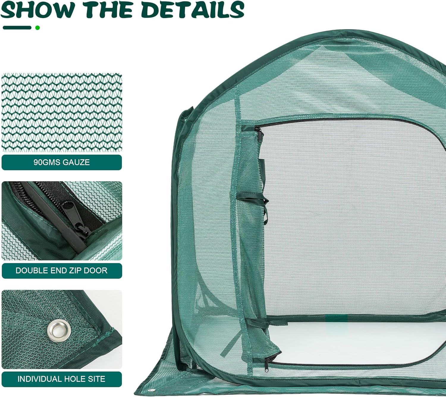 UV-Resistant Durable Pop Up Plant Covers & Garden Mesh Netting - Protective Bird Netting for Tomato & Crop Protection