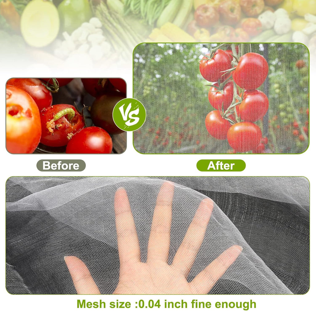 RIFNY Garden Netting for Raised Beds Garden Protection Plant, 2 Pcs 10x33Ft | Ultra Fine Mesh Netting, Insect Pest