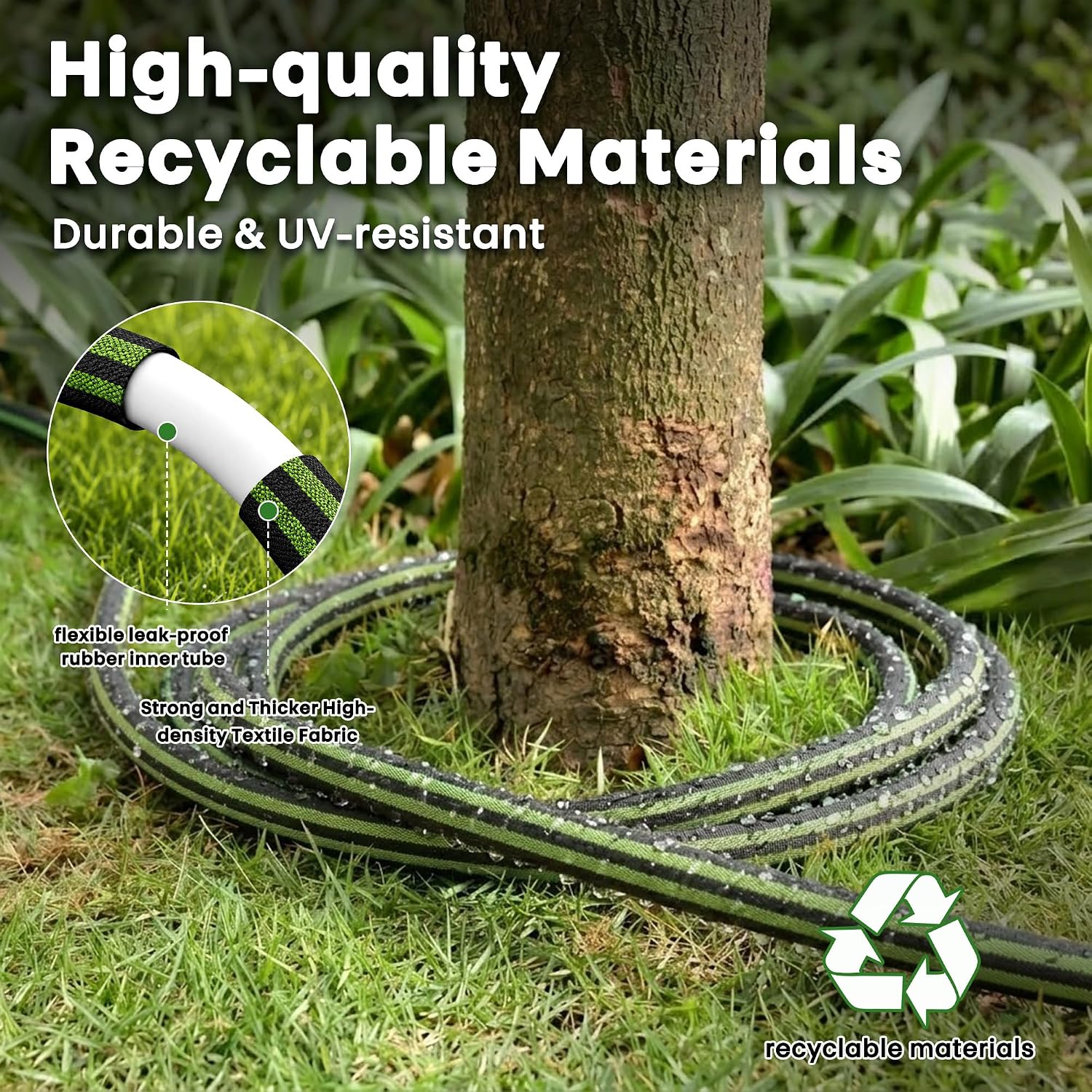 Flat Soaker Hose 25FT for Garden, 80% Water-Saving Drip Irrigation System Hose, Durable & UV-resistant, Non-toxic
