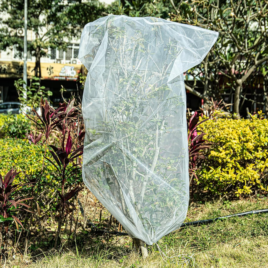 CHANGE MOORE Insect Bird Mesh Netting for Garden, Fruit Protection Bags with Drawstring, 3.2 Ft x 2.6 Ft Perfect for